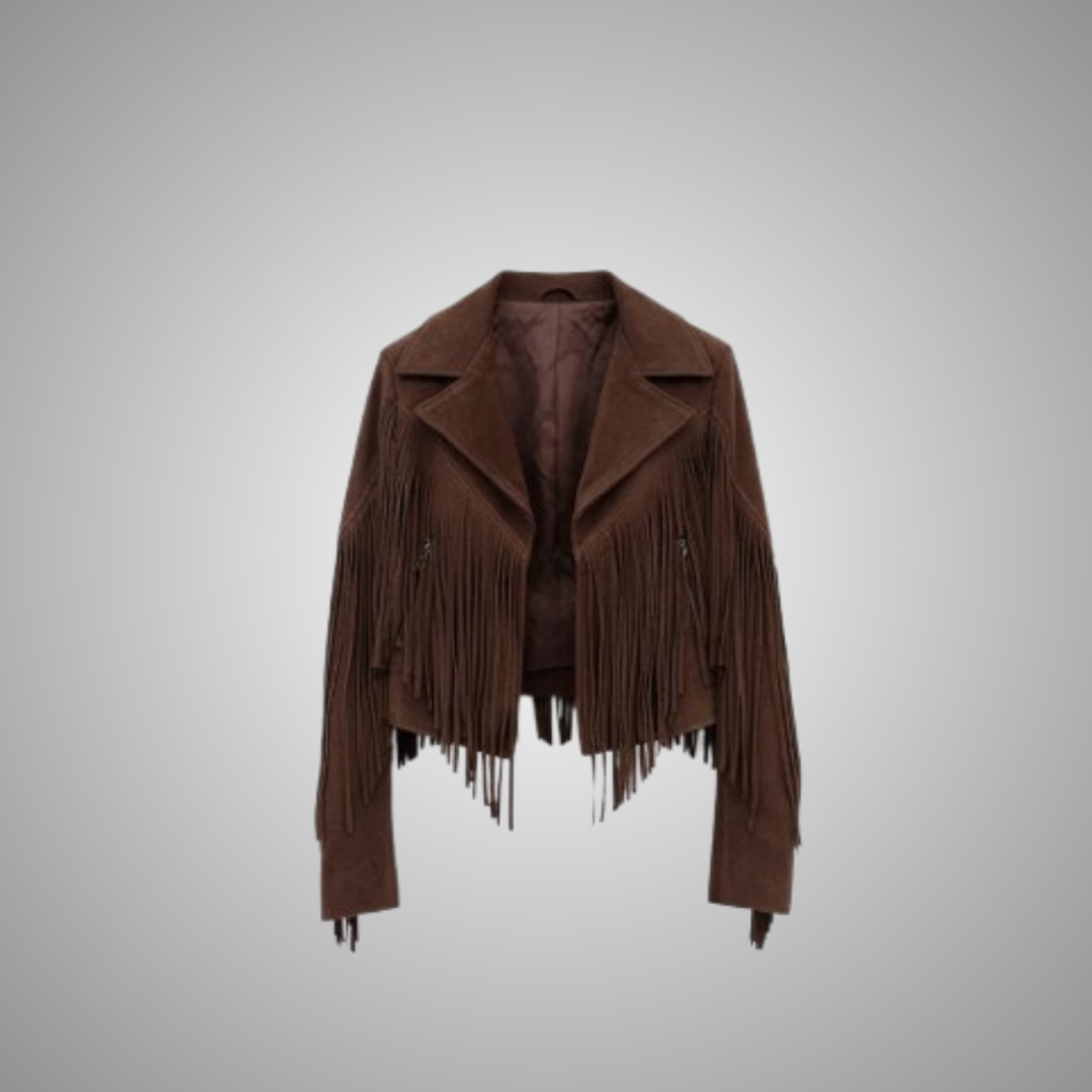 Suede-Style Western-Inspired Cropped Jacket