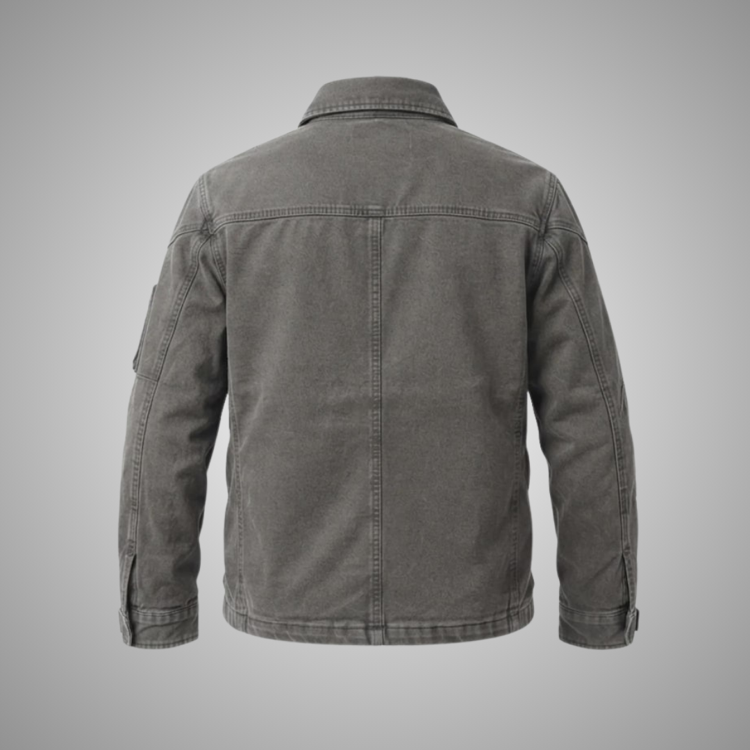 Men's Black Tactical Cotton Canvas Utility Field Jacket