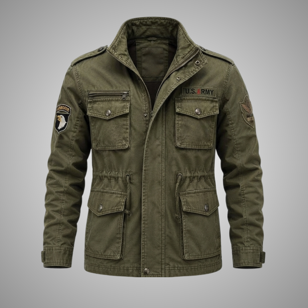 Men's Olive Green Tactical Military Field Jacket