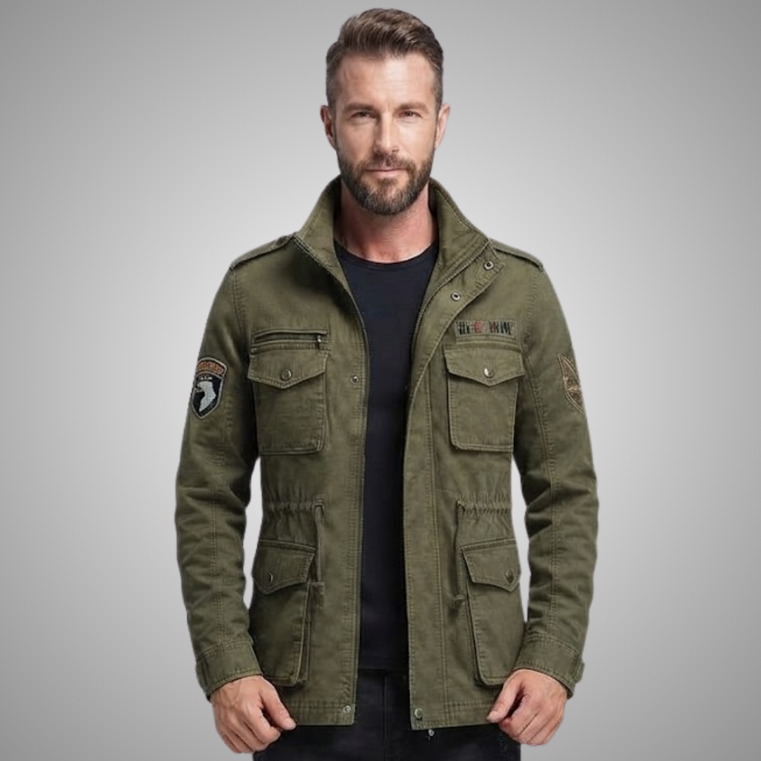 Men's Olive Green Tactical Military Field Jacket