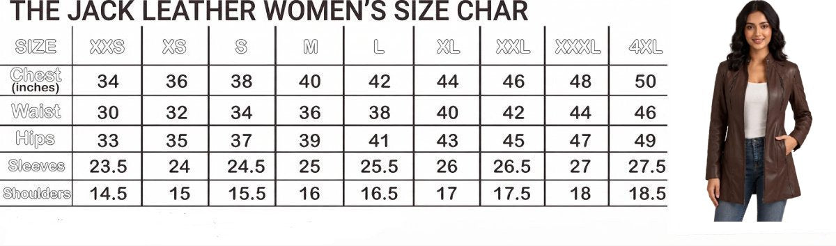 Women's Brown Leather Long Jacket Coat Stand Collar